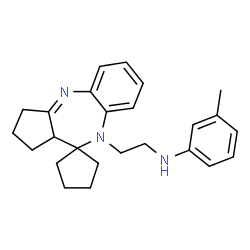 ChemSpider 2D Image | 3-Methyl-N-[2-(1,2,3,10a-tetrahydro-9H-spiro[benzo[b]cyclopenta[e][1,4]diazepine-10,1'-cyclopentan]-9-yl)ethyl]aniline | C25H31N3