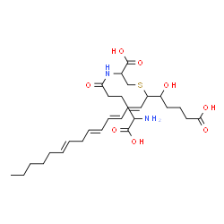 ChemSpider 2D Image | gamma-Glutamyl-S-[(6E,8E,10E,13E)-1-carboxy-4-hydroxy-6,8,10,13-nonadecatetraen-5-yl]cysteine | C28H44N2O8S