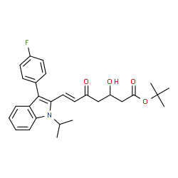 ChemSpider 2D Image | tert-Butyl (6E)-7-[3-(4-fluorophenyl)-1-isopropyl-1H-indol-2-yl]-3-hydroxy-5-oxohept-6-enoate | C28H32FNO4