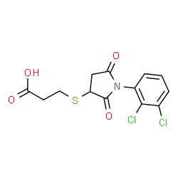 ChemSpider 2D Image | 3-{[1-(2,3-Dichlorophenyl)-2,5-dioxo-3-pyrrolidinyl]sulfanyl}propanoic acid | C13H11Cl2NO4S