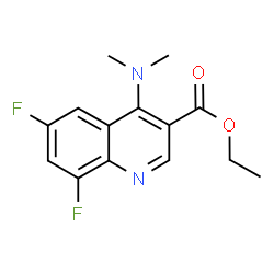 ChemSpider 2D Image | Ethyl 4-(dimethylamino)-6,8-difluoro-3-quinolinecarboxylate | C14H14F2N2O2