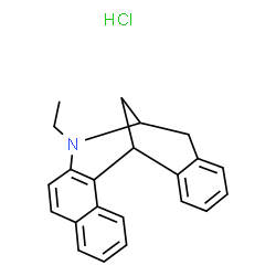 ChemSpider 2D Image | 12-Ethyl-12-azapentacyclo[11.7.1.0~2,11~.0~3,8~.0~15,20~]henicosa-2(11),3,5,7,9,15,17,19-octaene hydrochloride (1:1) | C22H22ClN