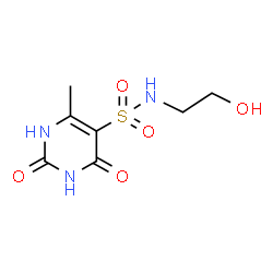 ChemSpider 2D Image | N-(2-Hydroxyethyl)-6-methyl-2,4-dioxo-1,2,3,4-tetrahydro-5-pyrimidinesulfonamide | C7H11N3O5S