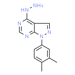 ChemSpider 2D Image | 1-(3,4-Dimethylphenyl)-4-hydrazino-1H-pyrazolo[3,4-d]pyrimidine | C13H14N6