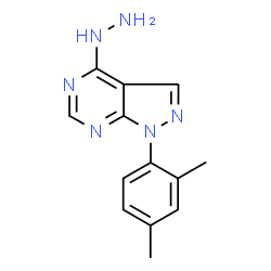 ChemSpider 2D Image | 1-(2,4-Dimethylphenyl)-4-hydrazino-1H-pyrazolo[3,4-d]pyrimidine | C13H14N6