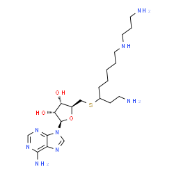 ChemSpider 2D Image | 5'-S-{1-Amino-8-[(3-aminopropyl)amino]-3-octanyl}-5'-thioadenosine | C21H38N8O3S