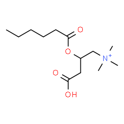 ChemSpider 2D Image | 3-Carboxy-2-(hexanoyloxy)-N,N,N-trimethyl-1-propanaminium | C13H26NO4