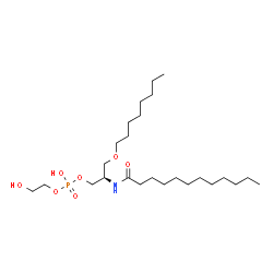 ChemSpider 2D Image | (2R)-2-(Dodecanoylamino)-3-(octyloxy)propyl 2-hydroxyethyl hydrogen phosphate | C25H52NO7P