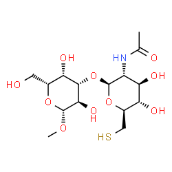 ChemSpider 2D Image | Methyl 3-O-(2-acetamido-2-deoxy-6-thio-beta-D-glucopyranosyl)-beta-D-galactopyranoside | C15H27NO10S
