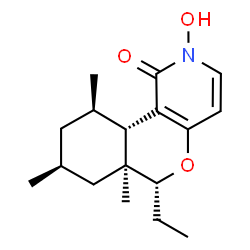 ChemSpider 2D Image | (6R,6aS,8S,10R,10aS)-6-Ethyl-2-hydroxy-6a,8,10-trimethyl-2,6,6a,7,8,9,10,10a-octahydro-1H-isochromeno[4,3-c]pyridin-1-one | C17H25NO3