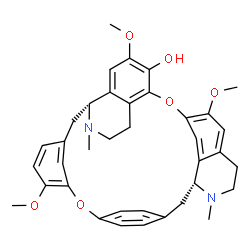 ChemSpider 2D Image | (1R,14R)-9,21,26-Trimethoxy-15,31-dimethyl-7,24-dioxa-15,31-diazaheptacyclo[23.6.2.2~3,6~.1~8,12~.0~14,19~.0~18,23~.0~28,32~]hexatriaconta-3,5,8(34),9,11,18,20,22,25,27,32,35-dodecaen-22-ol | C37H40N2O6
