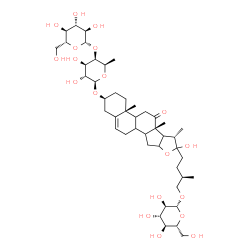 ChemSpider 2D Image | (3beta,8xi,9xi,14xi,16xi,17xi,25R)-26-(beta-D-Glucopyranosyloxy)-22-hydroxy-12-oxofurost-5-en-3-yl 6-deoxy-4-O-beta-D-glucopyranosyl-beta-D-galactopyranoside | C45H72O19