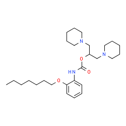ChemSpider 2D Image | 1,3-Di(1-piperidinyl)-2-propanyl [2-(heptyloxy)phenyl]carbamate | C27H45N3O3