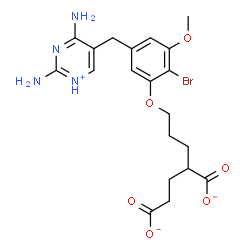 ChemSpider 2D Image | 2-(3-{2-Bromo-5-[(2,4-diaminopyrimidin-1-ium-5-yl)methyl]-3-methoxyphenoxy}propyl)pentanedioate | C20H24BrN4O6