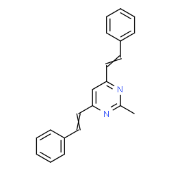 ChemSpider 2D Image | 2-Methyl-4,6-bis(2-phenylvinyl)pyrimidine | C21H18N2