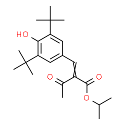 ChemSpider 2D Image | Isopropyl 2-[4-hydroxy-3,5-bis(2-methyl-2-propanyl)benzylidene]-3-oxobutanoate | C22H32O4