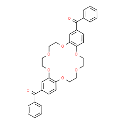 ChemSpider 2D Image | 6,7,9,10,17,18,20,21-Octahydrodibenzo[b,k][1,4,7,10,13,16]hexaoxacyclooctadecine-2,14-diylbis(phenylmethanone) | C34H32O8
