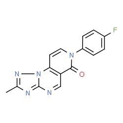 ChemSpider 2D Image | 7-(4-Fluorophenyl)-2-methylpyrido[3,4-e][1,2,4]triazolo[1,5-a]pyrimidin-6(7H)-one | C15H10FN5O