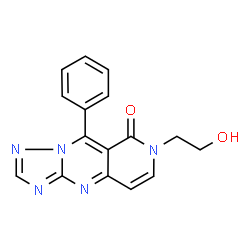 ChemSpider 2D Image | 7-(2-Hydroxyethyl)-9-phenylpyrido[4,3-d][1,2,4]triazolo[1,5-a]pyrimidin-8(7H)-one | C16H13N5O2