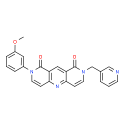 ChemSpider 2D Image | 2-(3-Methoxyphenyl)-8-(3-pyridinylmethyl)pyrido[4,3-b][1,6]naphthyridine-1,9(2H,8H)-dione | C24H18N4O3