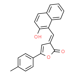 ChemSpider 2D Image | (3E)-3-[(2-Hydroxy-1-naphthyl)methylene]-5-(4-methylphenyl)-2(3H)-furanone | C22H16O3