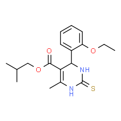 ChemSpider 2D Image | Isobutyl 4-(2-ethoxyphenyl)-6-methyl-2-thioxo-1,2,3,4-tetrahydro-5-pyrimidinecarboxylate | C18H24N2O3S