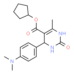 ChemSpider 2D Image | Cyclopentyl 4-[4-(dimethylamino)phenyl]-6-methyl-2-oxo-1,2,3,4-tetrahydro-5-pyrimidinecarboxylate | C19H25N3O3