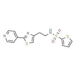 ChemSpider 2D Image | N-{2-[2-(4-Pyridinyl)-1,3-thiazol-4-yl]ethyl}-2-thiophenesulfonamide | C14H13N3O2S3