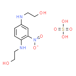 ChemSpider 2D Image | Bis-1,4-N,N-(2-Hydroxyethylamino)-2-Nitro Benzene Sulphate | C10H17N3O8S