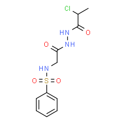 ChemSpider 2D Image | N-[2-[(2-chloro-1-oxopropyl)hydrazo]-2-oxoethyl]benzenesulfonamide | C11H14ClN3O4S