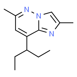 ChemSpider 2D Image | 2,6-Dimethyl-8-(3-pentanyl)imidazo[1,2-b]pyridazine | C13H19N3