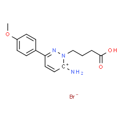 ChemSpider 2D Image | 3-Amino-2-(3-carboxypropyl)-6-(4-methoxyphenyl)-2,3-dihydropyridazin-3-ylium bromide | C15H18BrN3O3