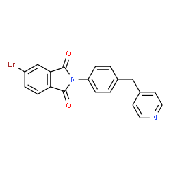 ChemSpider 2D Image | 5-Bromo-2-(4-pyridin-4-ylmethyl-phenyl)-isoindole-1,3-dione | C20H13BrN2O2