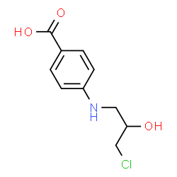 ChemSpider 2D Image | 4-(3-Chloro-2-hydroxy-propylamino)-benzoic acid | C10H12ClNO3