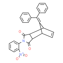 ChemSpider 2D Image | 10-(Diphenylmethylene)-4-(2-nitrophenyl)-4-azatricyclo[5.2.1.0~2,6~]dec-8-ene-3,5-dione | C28H20N2O4