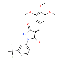 ChemSpider 2D Image | 1-[3-(Trifluoromethyl)phenyl]-4-(3,4,5-trimethoxybenzylidene)-3,5-pyrazolidinedione | C20H17F3N2O5