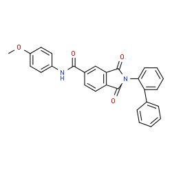 ChemSpider 2D Image | 2-(2-Biphenylyl)-N-(4-methoxyphenyl)-1,3-dioxo-5-isoindolinecarboxamide | C28H20N2O4