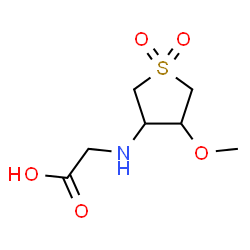 ChemSpider 2D Image | N-(4-Methoxy-1,1-dioxidotetrahydro-3-thiophenyl)glycine | C7H13NO5S