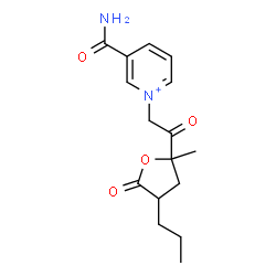 ChemSpider 2D Image | 3-Carbamoyl-1-[2-(2-methyl-5-oxo-4-propyltetrahydro-2-furanyl)-2-oxoethyl]pyridinium | C16H21N2O4