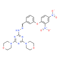 ChemSpider 2D Image | 2-{2-[3-(2,4-Dinitrophenoxy)benzylidene]hydrazino}-4,6-di(4-morpholinyl)-1,3,5-triazine | C24H25N9O7