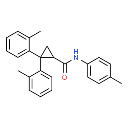 ChemSpider 2D Image | 2,2-Bis(2-methylphenyl)-N-(4-methylphenyl)cyclopropanecarboxamide | C25H25NO