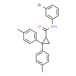 ChemSpider 2D Image | N-(3-Bromophenyl)-2,2-bis(4-methylphenyl)cyclopropanecarboxamide | C24H22BrNO