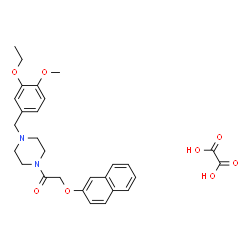 ChemSpider 2D Image | 1-[4-(3-Ethoxy-4-methoxybenzyl)-1-piperazinyl]-2-(2-naphthyloxy)ethanone ethanedioate (1:1) | C28H32N2O8