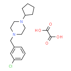 ChemSpider 2D Image | 1-(3-Chlorobenzyl)-4-cyclopentylpiperazine ethanedioate (1:1) | C18H25ClN2O4