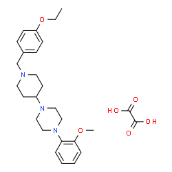ChemSpider 2D Image | 1-[1-(4-Ethoxybenzyl)-4-piperidinyl]-4-(2-methoxyphenyl)piperazine ethanedioate (1:1) | C27H37N3O6