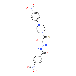 ChemSpider 2D Image | 4-Nitro-N'-{[4-(4-nitrophenyl)-1-piperazinyl](thioxo)acetyl}benzohydrazide | C19H18N6O6S