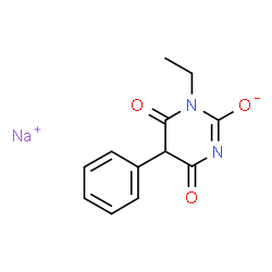 ChemSpider 2D Image | Sodium 1-ethyl-4,6-dioxo-5-phenyl-1,4,5,6-tetrahydro-2-pyrimidinolate | C12H11N2NaO3