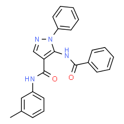 ChemSpider 2D Image | 5-(Benzoylamino)-N-(3-methylphenyl)-1-phenyl-1H-pyrazole-4-carboxamide | C24H20N4O2