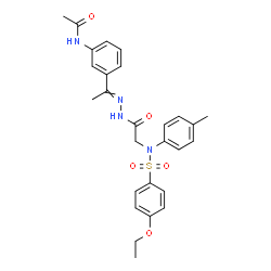 ChemSpider 2D Image | N-{3-[N-({[(4-Ethoxyphenyl)sulfonyl](4-methylphenyl)amino}acetyl)ethanehydrazonoyl]phenyl}acetamide | C27H30N4O5S