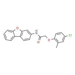 ChemSpider 2D Image | 2-(4-Chloro-2-methylphenoxy)-N-(dibenzo[b,d]furan-3-yl)acetamide | C21H16ClNO3